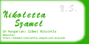 nikoletta szamel business card