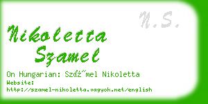 nikoletta szamel business card